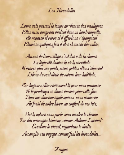Le poème en image: Les Hirondelles
