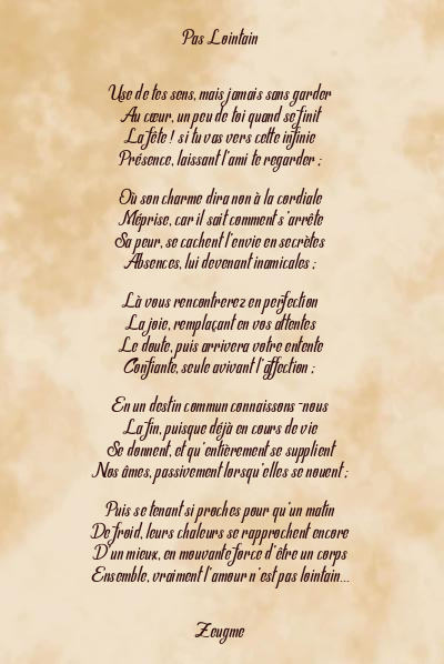 Le poème en image: Pas Lointain