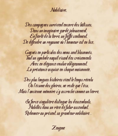 Le poème en image: Nobiliaire,
