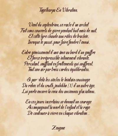 Le poème en image: Tagelharpa En Vibration,