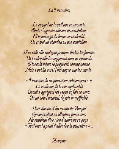 Le poème en image: La Poussière,