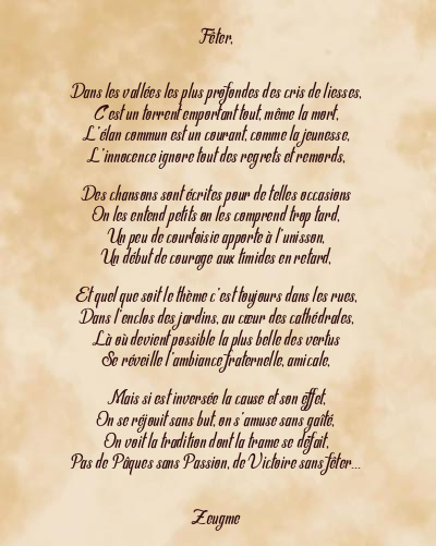 Le poème en image: Fêter,